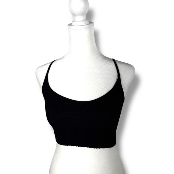 Free People Kick Back Ribbed Seamless Cami Bra Bralette, Black, Size XS/S - Picture 3 of 12